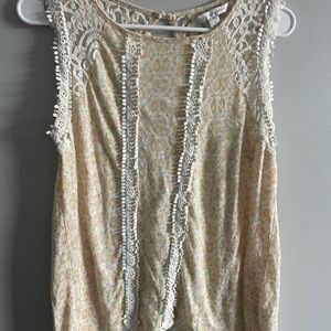 LC Lauren Conrad Cream Lace Women's Blouse